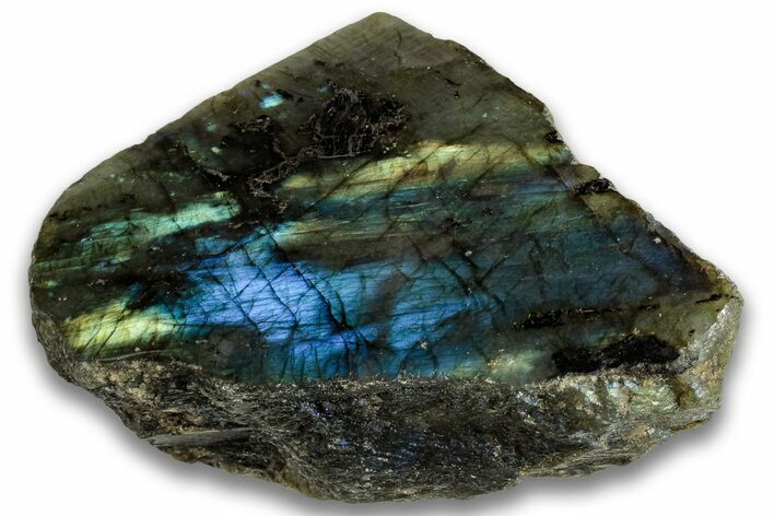 Single Side Polished Labradorite Section - Madagascar #324680